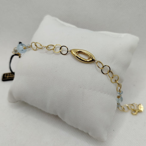 Bracciale oro 18k donna topazio azzurro 3.10 gr | Gioiellitosti.it